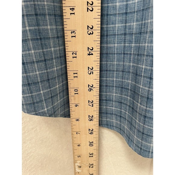 Orvis Men's Blue Check Plaid Button Up Short Sleeve Outdoor Shirt Medium - Picture 2 of 9